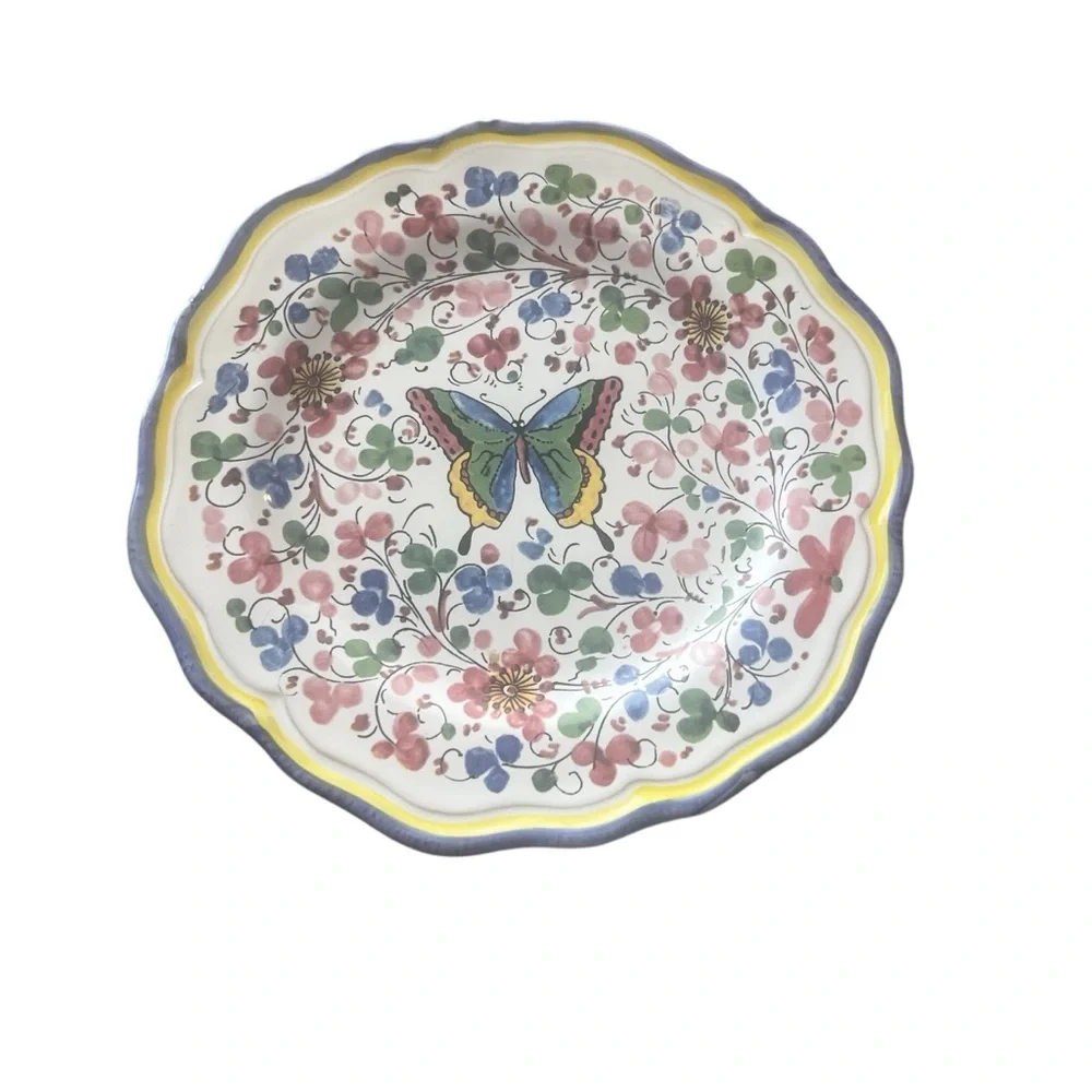 Sur La Table Butterfly Salad Plates Four Hand Painted
